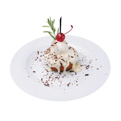 ice cream with cherry