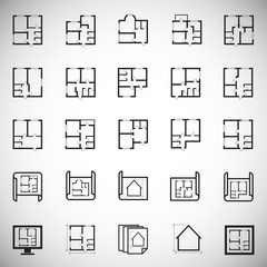 Home blueprint icon on white background for graphic and web design. Simple vector sign. Internet concept symbol for website button or mobile app.