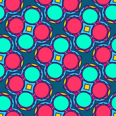 Seamless pattern with colorful geometric ornament.