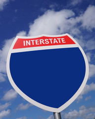Blank interstate sign for use by graphic artist .