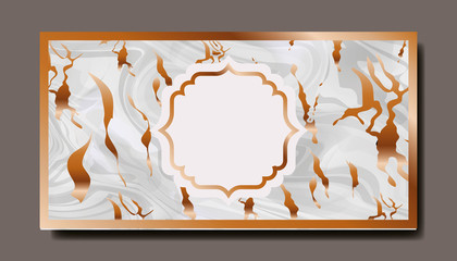 rectangle golden with victorian frame marble texture