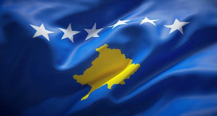 Official flag of the Republic of Kosovo.