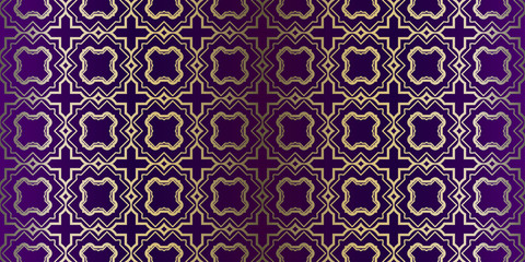 Vector Paper For Scrapbook. Stylish Fashion Geometric Design Background. Seamless. Purple gold color