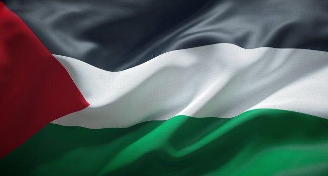 Official Flag Of The State Of Palestine.