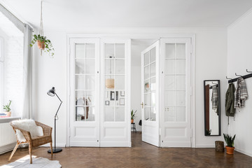 Living room in renovated townhouse