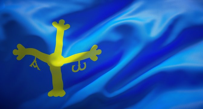 Bandera oficial del Principado de Asturias, comunidad aut&oacute;noma de Espa&ntilde;a.