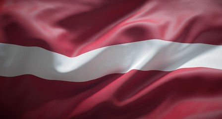 Official flag of the Republic of Latvia.