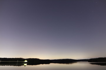 狭山湖と夜と星