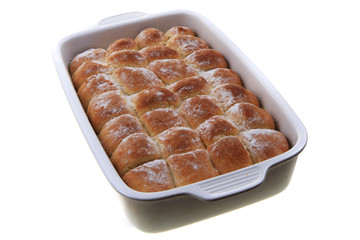 typical czech cake with plum jam isolated