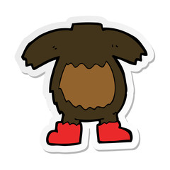 sticker of a cartoon black bear body