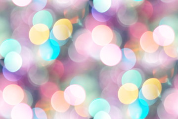 Multicolored blurry lights bokeh defocused abstract background for Christmas new year and...