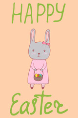 Handdrawn Easter greeting card