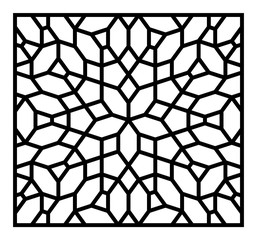 Laser cutting template. Traditional oriental pattern.
