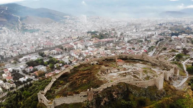 Aerial view of Selcuk. Selcuk is the central town of Selcuk district, İzmir Province in Turkey, 2 kilometres (1 mile) northeast of the ancient city of Ephesus. 
