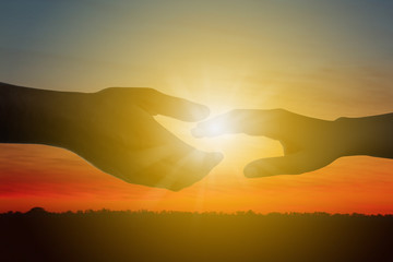 Picturesque view of beautiful sky lit by setting sun