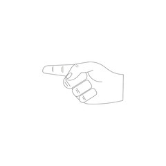 Hand vector icon, forefinger icon. Vector illustration on white background.