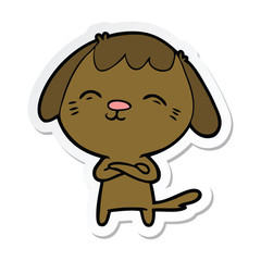 sticker of a happy cartoon dog