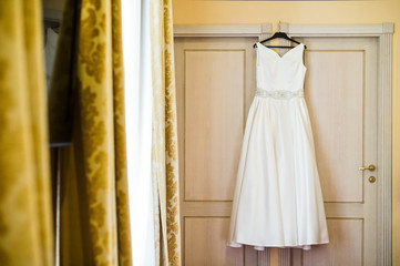 Elegant wedding dress of the bride