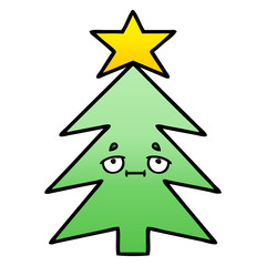 Fototapeta premium gradient shaded cartoon christmas tree