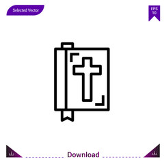 bible vector icon. Best modern, simple, isolated, flat icon for website design or mobile applications, UI / UX design vector format