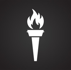 Torch icon on background for graphic and web design. Simple vector sign. Internet concept symbol for website button or mobile app.