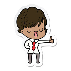 sticker of a cartoon woman talking