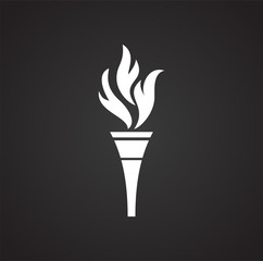 Torch icon on background for graphic and web design. Simple vector sign. Internet concept symbol for website button or mobile app.