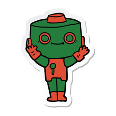 sticker of a cartoon robot
