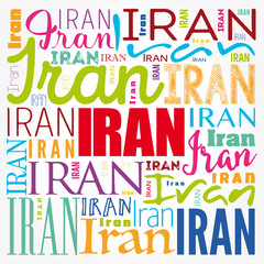 Iran wallpaper word cloud, travel concept background