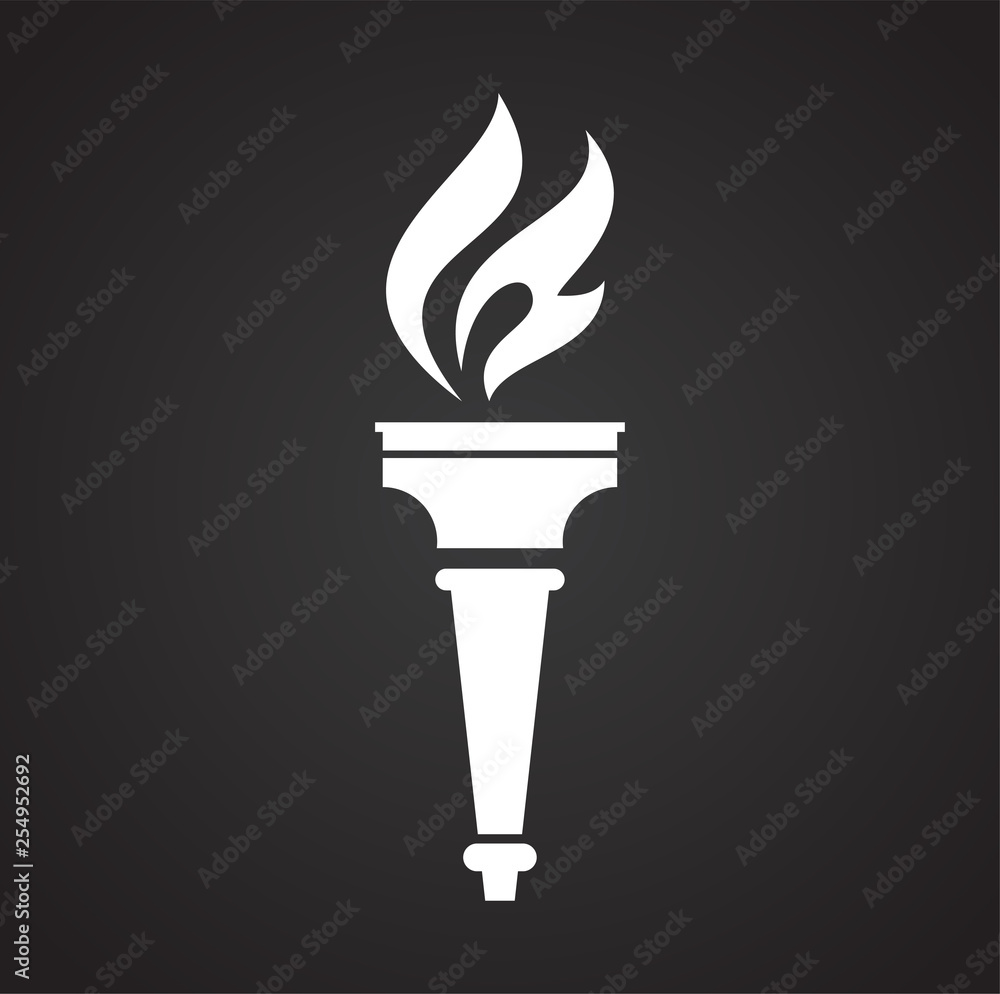 Poster torch icon on background for graphic and web design. simple vector sign. internet concept symbol for