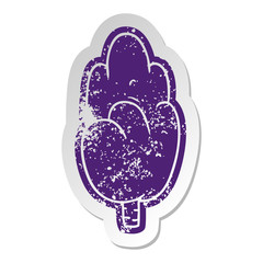 distressed old sticker single green tree