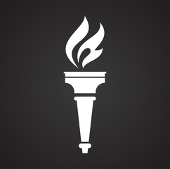Torch icon on background for graphic and web design. Simple vector sign. Internet concept symbol for website button or mobile app.
