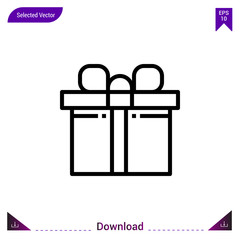 gift vector icon. Best modern, simple, isolated, flat icon for website design or mobile applications, UI / UX design vector format