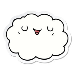sticker of a cartoon cloud
