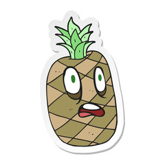 sticker of a cartoon pineapple