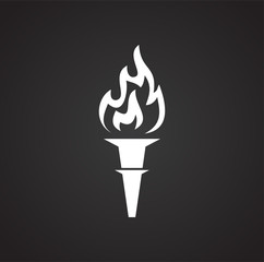 Torch icon on background for graphic and web design. Simple vector sign. Internet concept symbol for website button or mobile app.