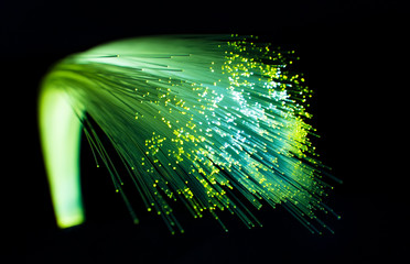 fiber optic showing data or internet communication concept