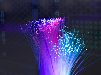 fiber optic showing data or internet communication concept