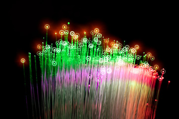 fiber optic showing data or internet communication concept