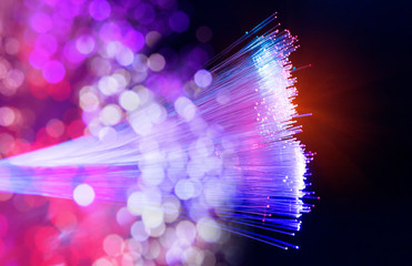 fiber optic showing data or internet communication concept
