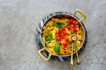 Fried potato with onion