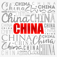 China wallpaper word cloud, travel concept background