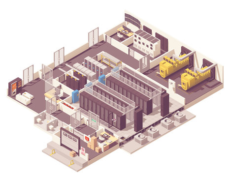 Isometric Data Center Interior