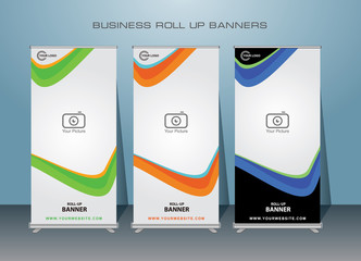 Modern Roll Up Banner Design.  Vertical Banner template design,for advertising