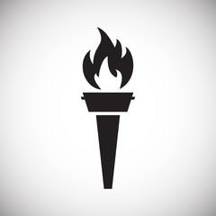 Torch icon on background for graphic and web design. Simple vector sign. Internet concept symbol for website button or mobile app.