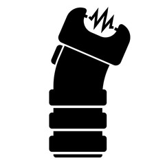 Stun gun silhouette icon. Clipart image isolated on white background