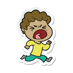 sticker of a cartoon furious man