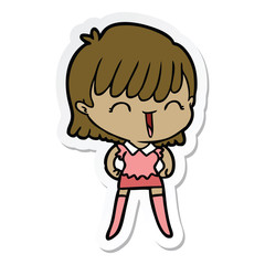 sticker of a cartoon woman