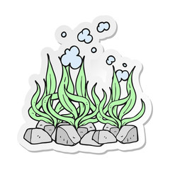 sticker of a cartoon seaweed