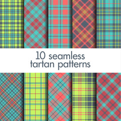 Set of seamless tartan patterns